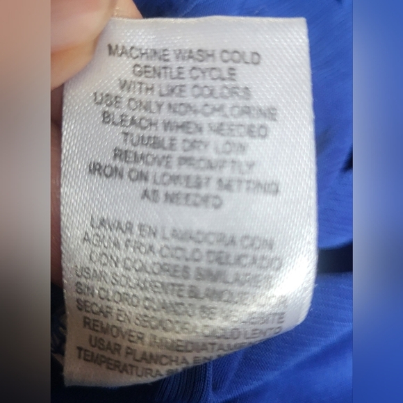 Elegant Blue Ruffled Women's Top Size L - Picture 10 of 10